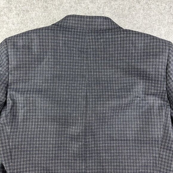 Baroni Blazer Mens 38R Blue Silk Wool Mini Plaid Check Sport Coat Woven in Italy - Picture 5 of 14